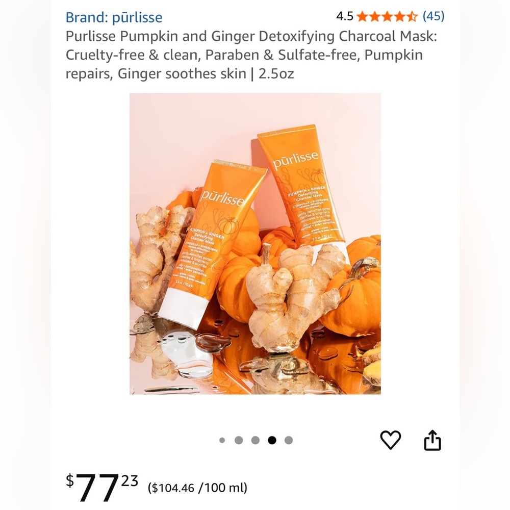 Purlisse-Pumpkin Ginger-Detoxifying-Charcoal Mask